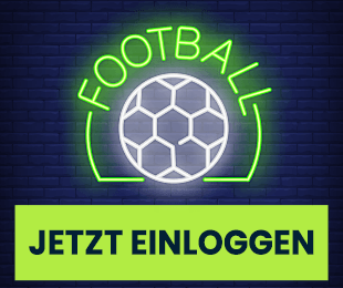 Leuchtendes Football Symbol mit Login Möglichkeit
